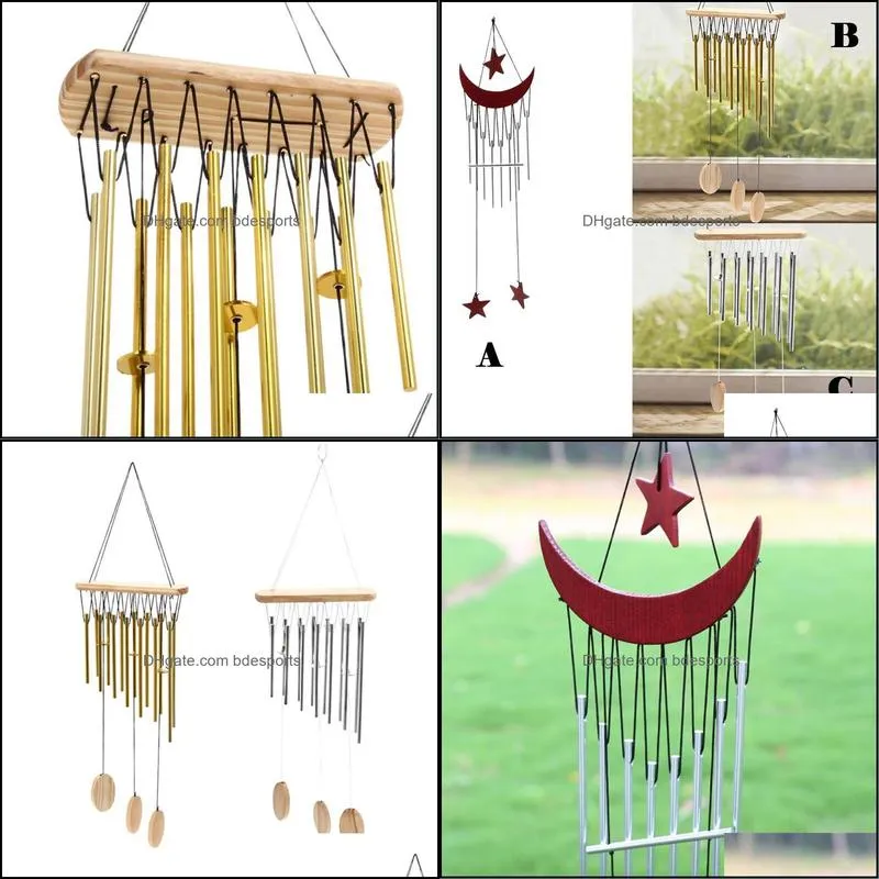 New Relaxing Wood Copper Tubes Wind Chimes Bells Bring Silvery Sound To The Garden Home Decor Gift carillon de jardin 2017