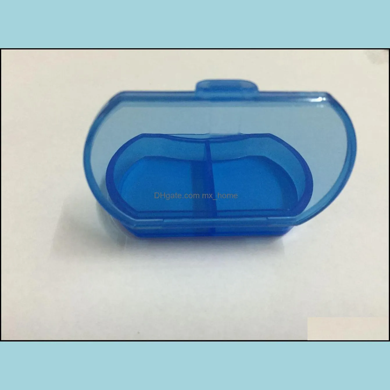 Portable Travel Mini Plastic Pill Box Medicine Case 2 Compartments Jewelry Bead Parts Organizer Storage Box