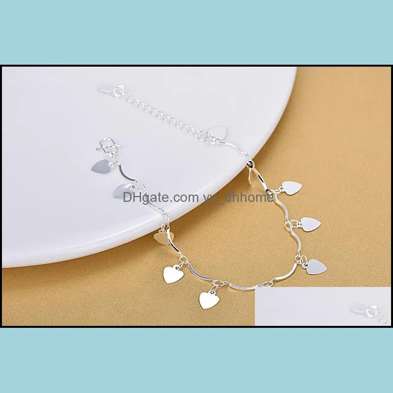 foot jewelry anklets hot sale silver anklet link chain for women girl foot bracelets fashion jewelry wholesale free shipping 0595wh