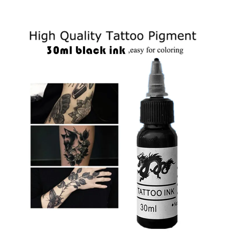 1 Botella De Suministro De Tinta Negra Para Tatuajes, 1 Oz De