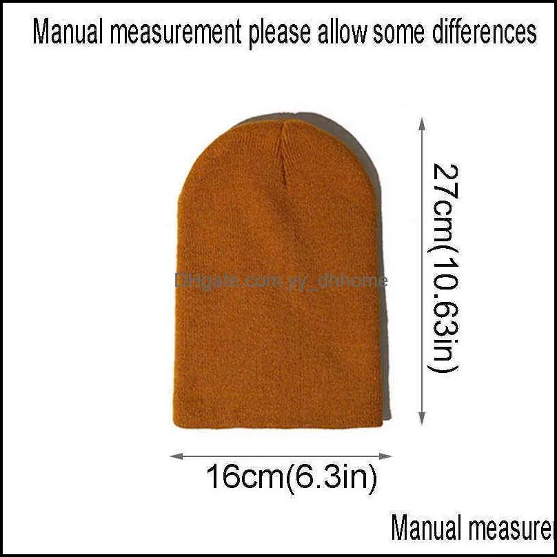 unisex solid color warm knitted hat thicken cycling fur beanies winter soft elastic woman knit bonnet wool acrylic autumn vtmhp1337