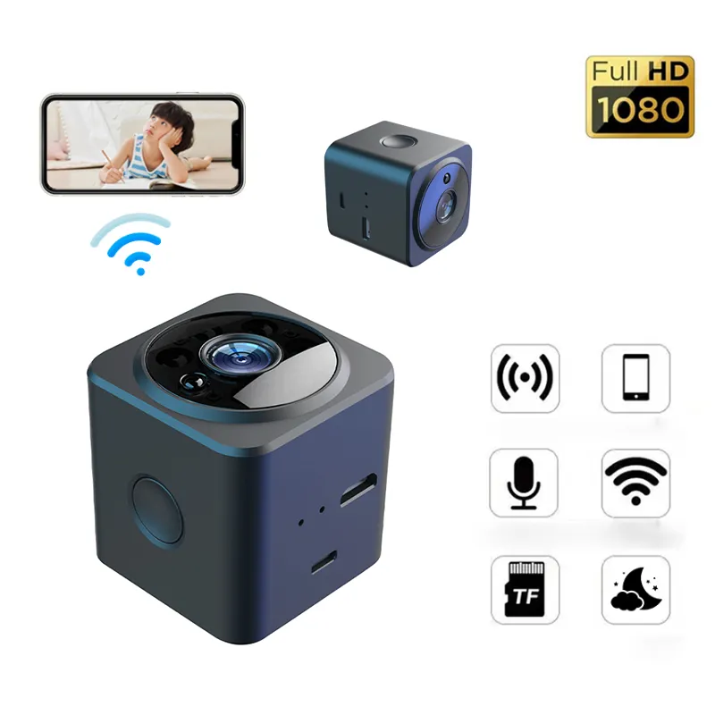 AS02 1080P Full HD Mini-Videokamera WIFI IP Drahtlose Sicherheitskameras Innen- und Heimüberwachung Kleiner Camcorder für Babysicherheit