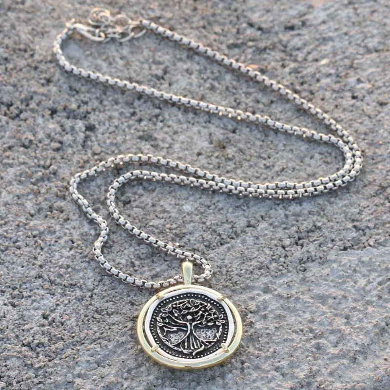 Chains Pcs Viking Necklace Mens Celtics Tree Of Life Pendant Original Design Brass Metal Statement JewelryChains