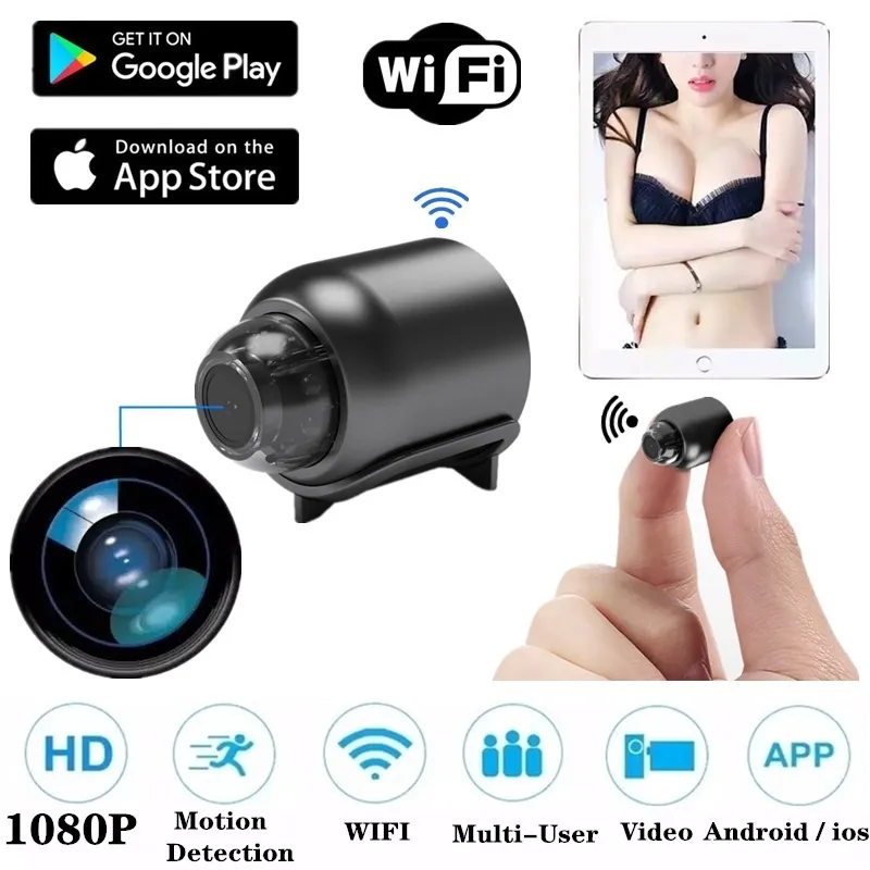 Ребенок мониторов 1080p HD IP Camera Mini Wi -Fi Камера камера дома ночное видение пульт дистанционное мониторинг 160 широкий угол