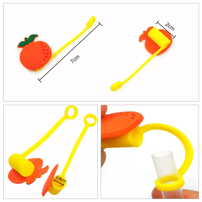 5 PCS Kitchen Tool Dust-proof Reusable Splash Proof Silicone Straw Plug  Straw Tips Cover Drinking Dust Cap Cup Accessories STYLE 5