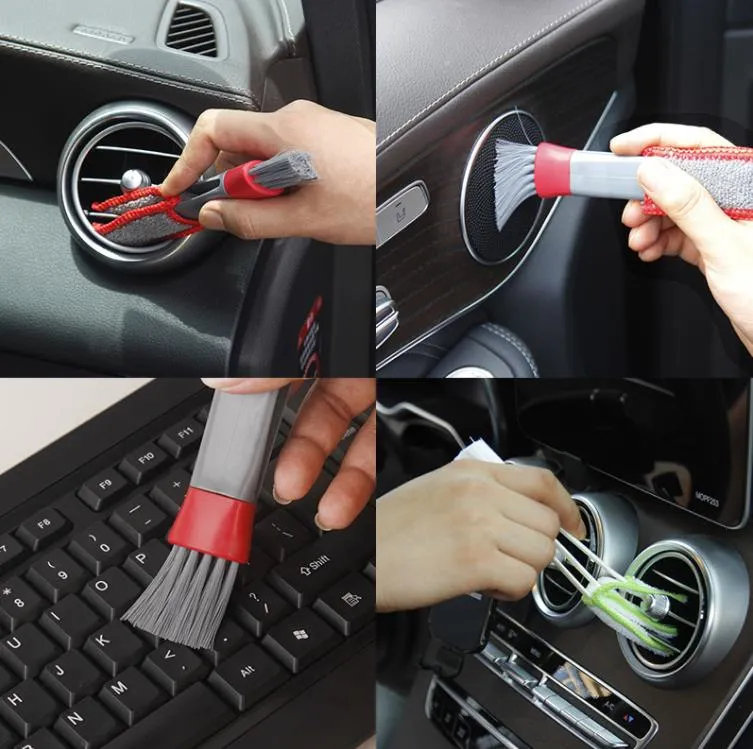 Car Air Conditioning Exhaust Brush Microfiber Grille Cleaning Car Detail Curtain Dust Removal Brushs Cleanings Tool SN4713
