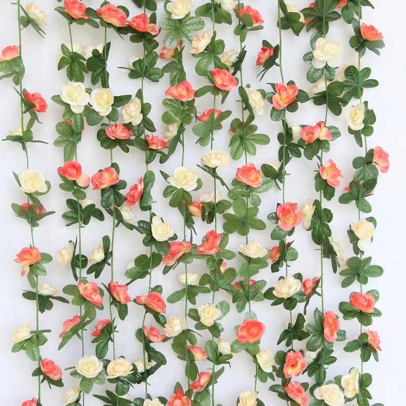 Decoratieve bloemen kransen kunstmatige rozenbloem riet