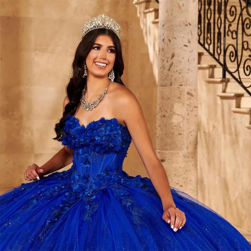 Royal blue quinceañera clearance dress