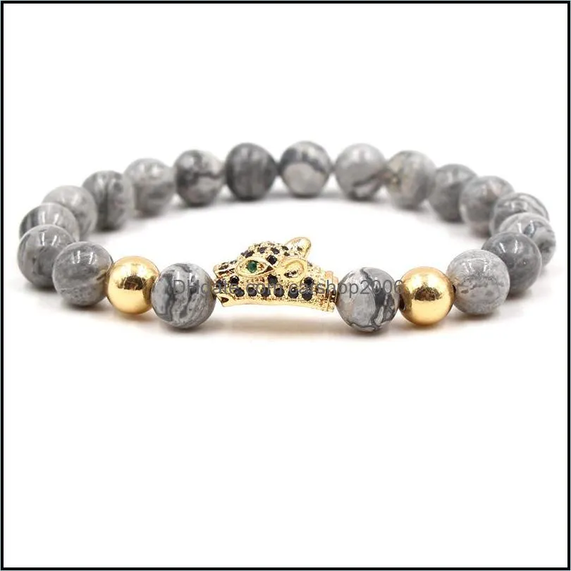 stone bracelet popular stone anchor cz beads leopard head bracelet zircon bracelets carshop2006