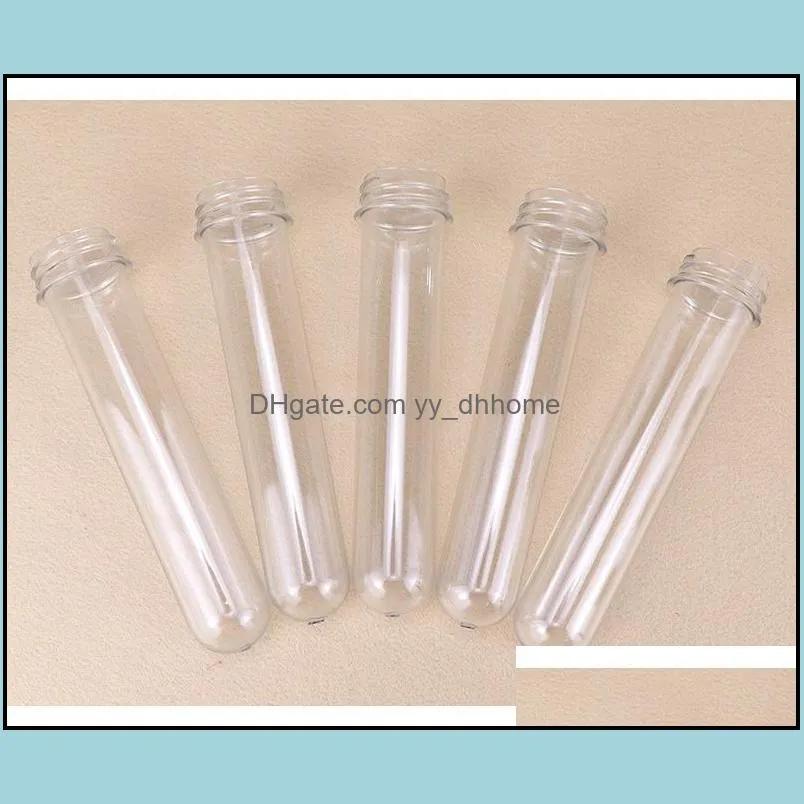 70ml empty plastic candy bottle pet clear test tube with screw aluminium cap for milk tea sn3597