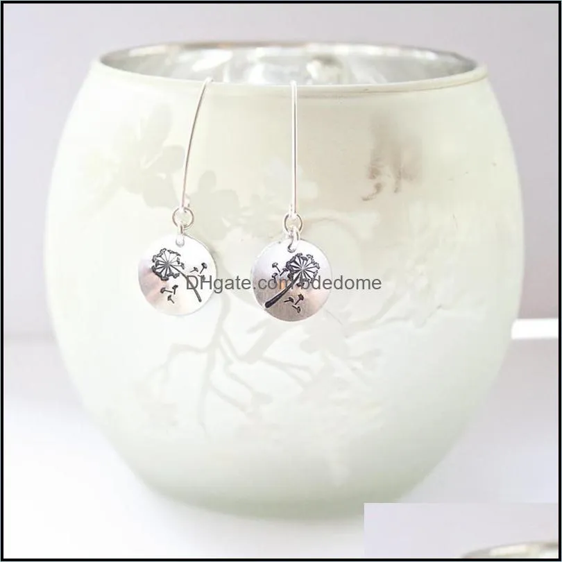 Dangle & Chandelier Simple Botanical Dandelion Pendant Earrings Long Flower For Women Female Wedding Jewelry Pendientes BijouxDangle