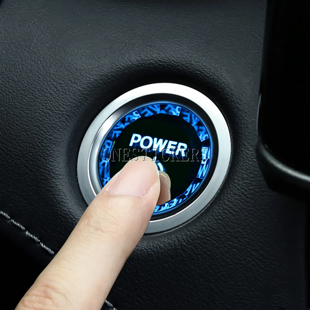 Toyota Highlander KLUCER XU70 2021 2022 Araba Aksesuarları Motor Start Stop Düğmesi Yüzük Trim Kapak Kristal Yedek Parça
