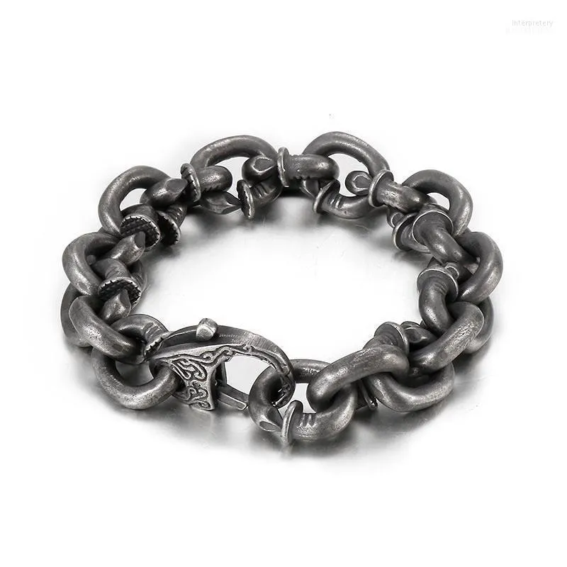 Lien Chaîne Rétro Hommes 316L En Acier Inoxydable Bracelets Hip Hop Hommes Bijoux Sculpture Clap Boîte Tricot De Mode Punk Brace Dentelle Inte22