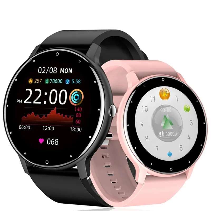 ZL02D Smart Watch Donna Uomo Lady Sport Fitness Smartwatch Sleep Cardiofrequenzimetro Cinturino impermeabile per IOS Android