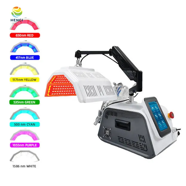 6 In 1 7 Colors PDT LED Phototherapy Skin Whitening Spray Gun Skin-Scrubber RF Photon PDT LED Machine