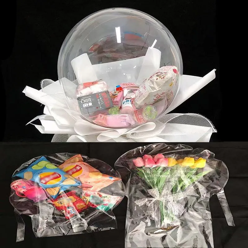 Festdekoration Bredhals Boboballong 20cm Julballonger Fyllning Snack Godis Blomma Bröllopsbukett Transparent Klar PVC BallParty