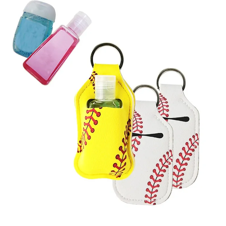 30ML Stampato Portabottiglie di sapone per le mani Portachiavi Porta Chapstick con baseball DH98