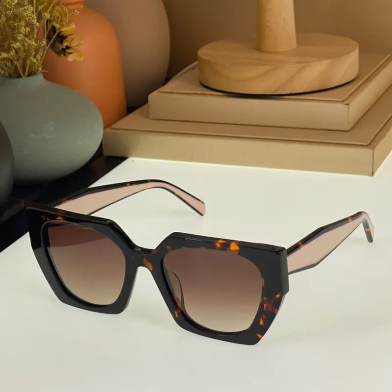 2022 cat eye triangolo Sunglasses Men Womens Brand Designer pr15ws Out Thick Acetate Sun Glasses Hip-Hop Style Lunette De Soleil stripe Travel Croissant Shades