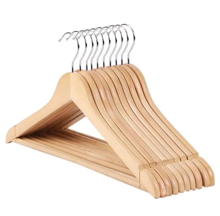 Multi-Functional Wooden Suit Hangers Wardrobe Storage Clothes Hanger Natural Finish Solid Folding Clothing-Drying Rack Clothing SN5628