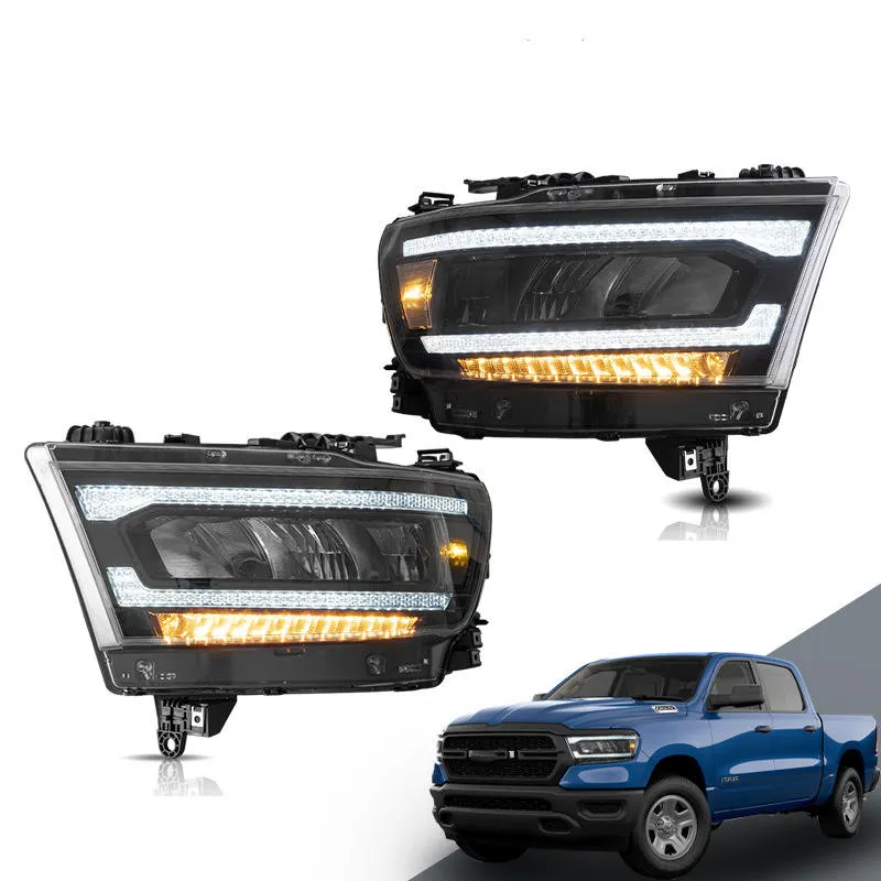 Для Dodge Ram 1500 2019-Up Furlight Modified RAM DRL Daytime Huntime Hunment Lunch Laund Launder Level Led Передняя лампа Динамическая сборка в сборе