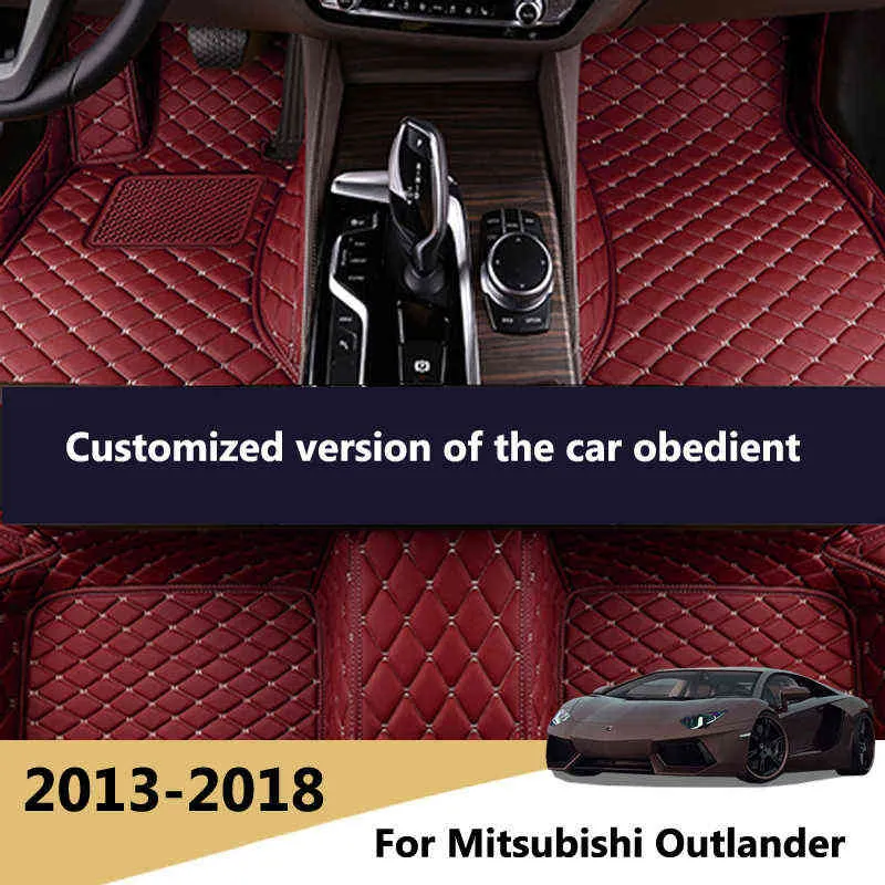 Car Floor Mats For Mitsubishi Outlander 2018 2017 2016 2015 2014 2013 (7 Seats) Auto Protector Carpets Accessories Rugs H220415