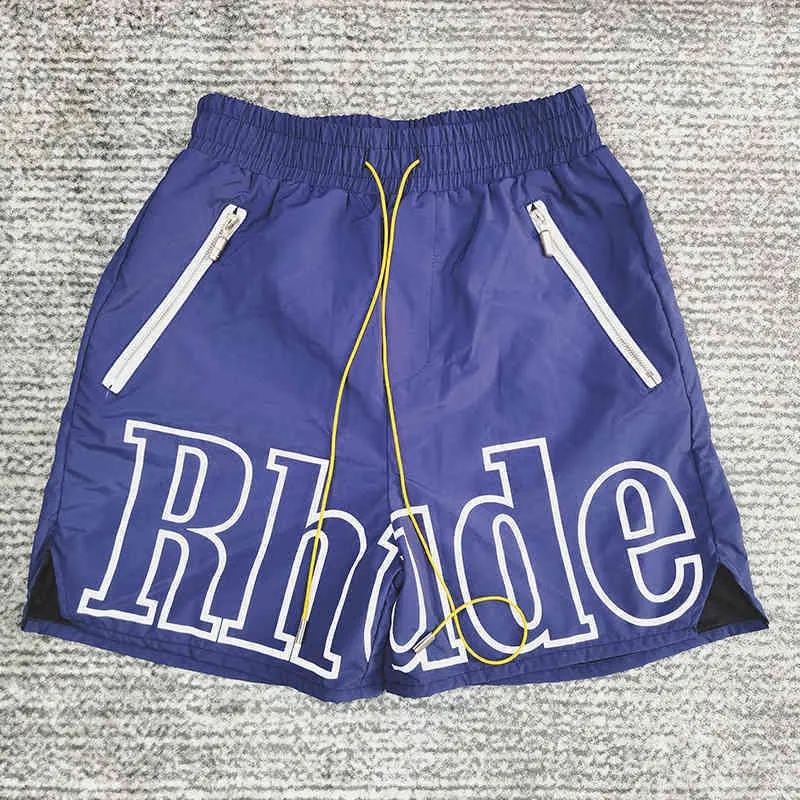 Rhudes Shorts Frauen Designer Limited Rhudes Shorts Men Shorts Sommer Neue Reflexion Hip Hop High Rhudes Pants Street Sport Training Bea 8810