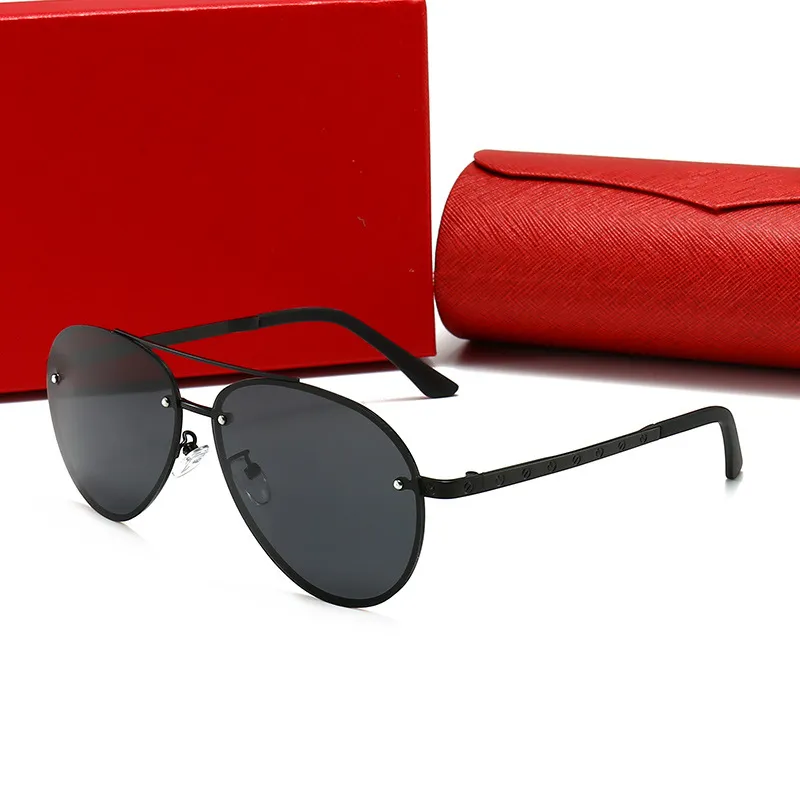 Designer de luxe Classic Round Sunglasses pour hommes de haute qualité All Black Glass UV400 Metal Framearear avec Rouge Box 806643 # Pilote ADumbral Brown Hot