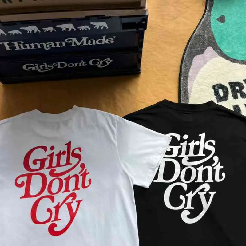 Men T Shirt Human Made Co Branded Girls Dont Cry Cotton Short ...
