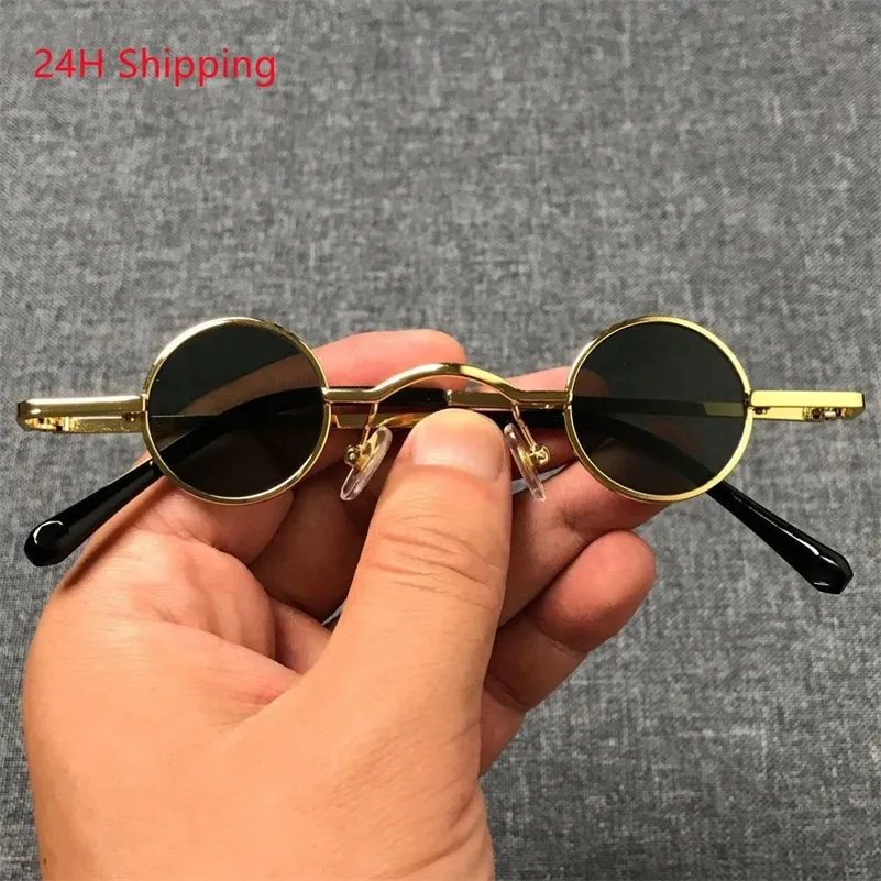 Lunettes de soleil rondes rétro punk pour hommes et femmes, monture ultra petite, style hip hop, Ins fashion Drop 220620