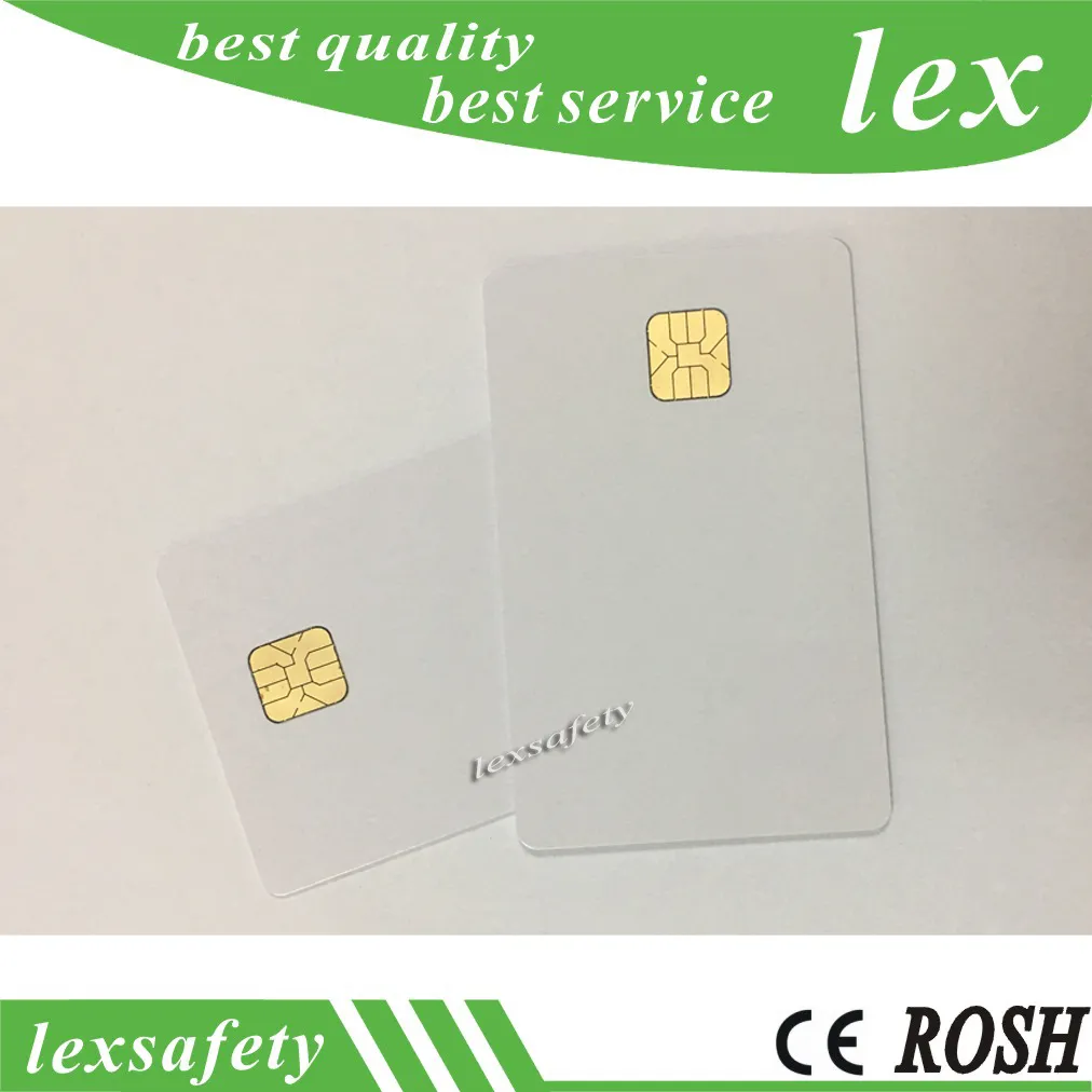 Lote de 100pcs Contate Smart Blank Blank FM4428 CHIP PVC IC CARDS COM MLE4428 4428 PVC CARD