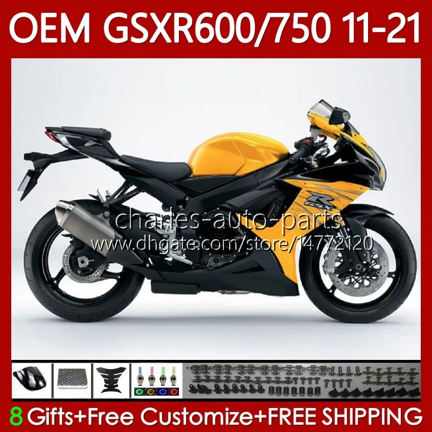 حقن سوزوكي GSXR-750 GSXR 600 750 CC 600CC 11-21 Body Stock الأصفر 121NO.55 750CC GSXR600 K11 GSXR750 2011 2012 2014 2015 2015 GSXR-600 17 18 19 20 21 Fairing