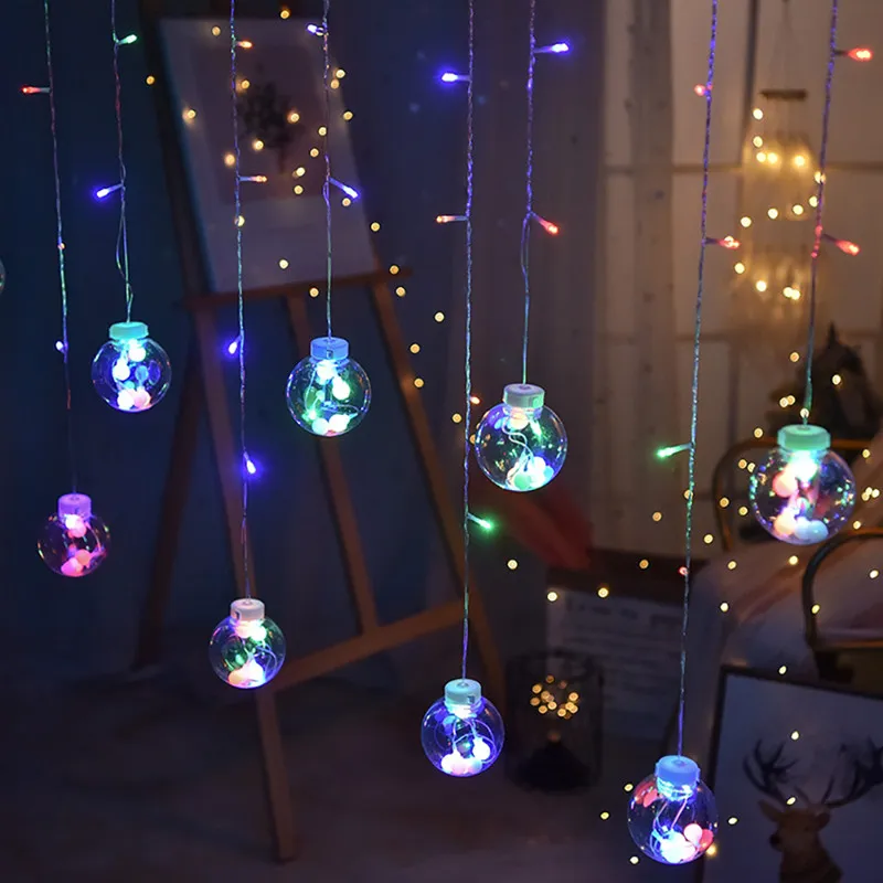 Wishing Ball Curtain Light String Christmas Decoration for Home New Year Home Decor Xmas Tree Decorations Adornos De Navidad