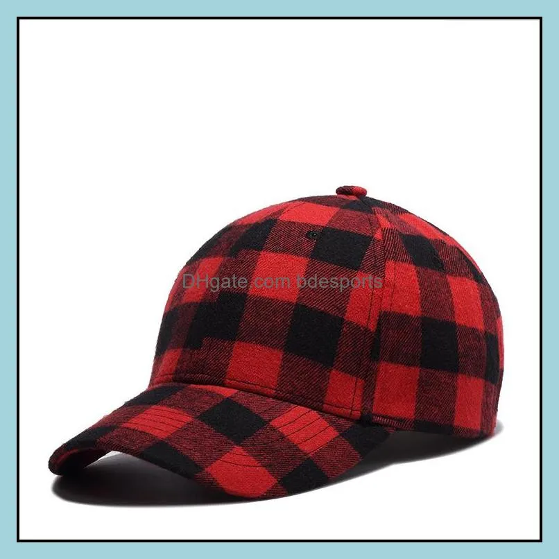 8 Styles Red  Check Hats Red Plaid Baseball Cap Plaid Beanie Casquette Ball Cap Checkered Party Hats Supplies RRE13414