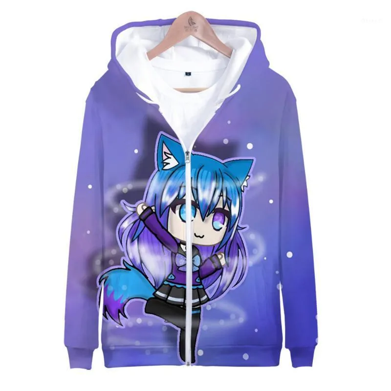 Giacche da donna Gacha Life Zip Hoodie Men and Women Festa 3D ragazzi Girl Girl Case Custer Abbigliamento Fantasca Casualizza Harajuku Streetwear