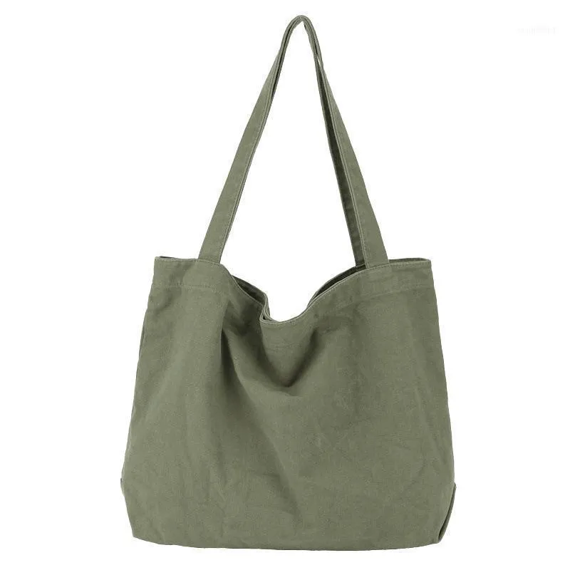 キャンバスハンドバッグシンプルなメンズ大容量のコットントートバッグ女性の再利用可能なショッピングバッグ1