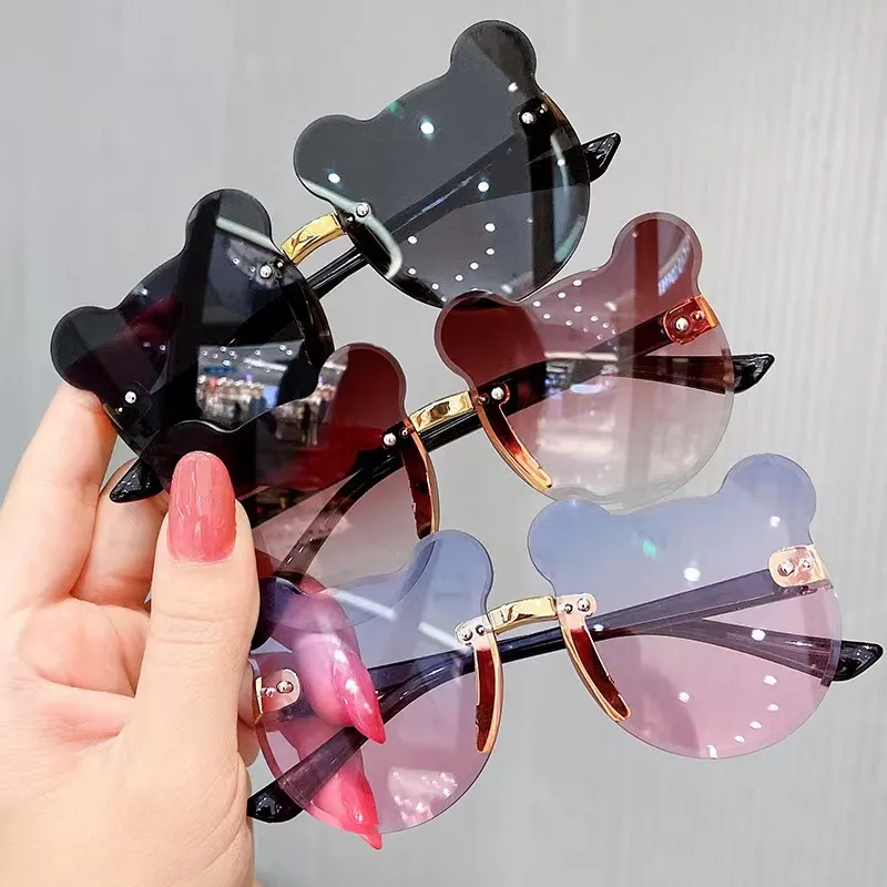 Kids Lovely Mouse Soumless Sunglasses Sungasses Animal Designer MICE Face Couleur Lenses Lunes mignons 6 couleurs en gros