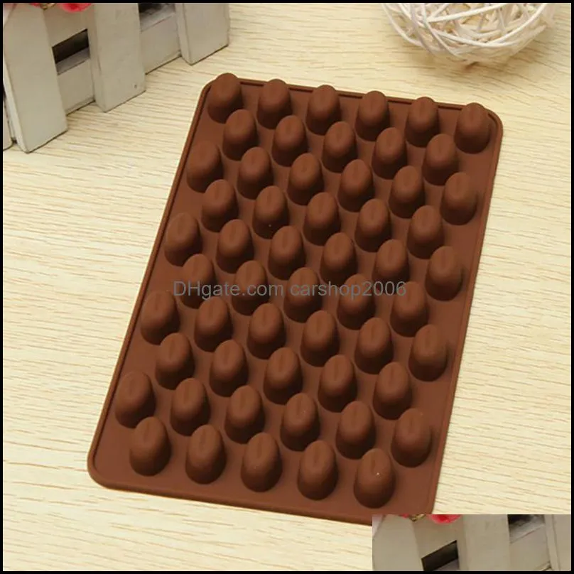 baking & pastry tools high quality chocolate mold silicone coffee beans mould candy cake sweets 55 cavity sugar mat for