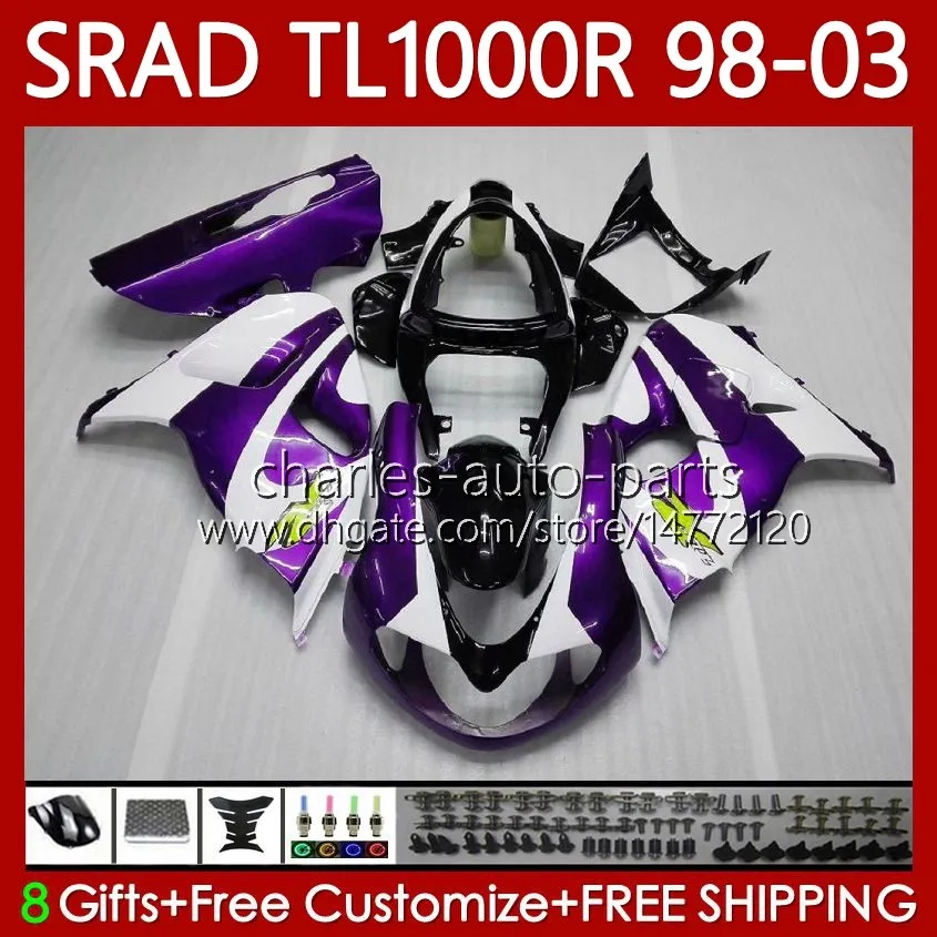 OEM Bodywork For SUZUKI SRAD TL1000R TL-1000 TL 1000 R 98-03 Body 118No.11 TL-1000R TL1000 R 98 99 00 01 02 03 TL 1000R 1998 1999 2000 2001 2002 2003 Fairing Kit purple white