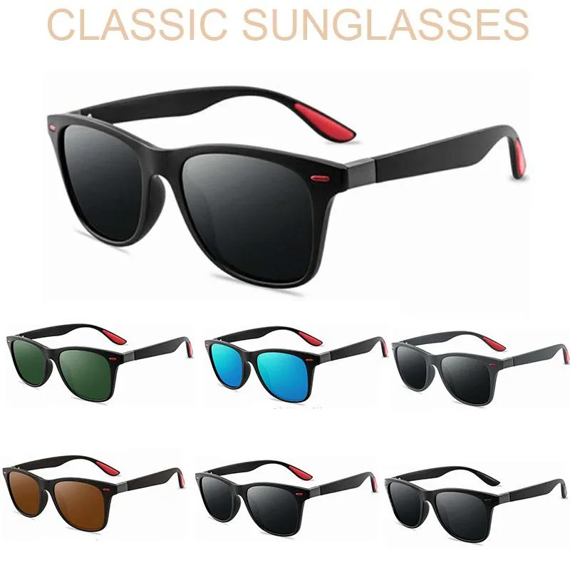 Moda de óculos de sol Frames de marca polarizados design masculino madeires machos machos de sol vintage SPUARE Mirror Summer UV400 Gafas Oculosfas