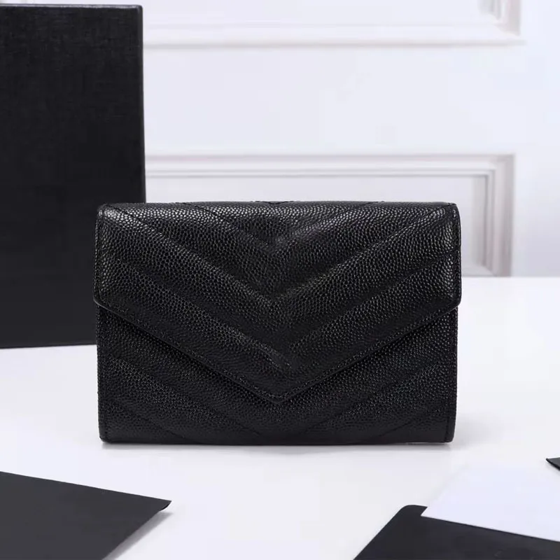 Fashion Women Classic Purse Mini Wallet Wholesale Unisex coin Purses Short woman Designer Wallets High Quality Women Credit Card Holder Bags with Latest Packag Box