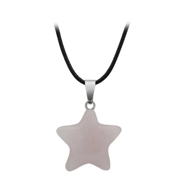 Natural Crystal Stone Pendant Party Favor Creative Star Gemstone Necklaces Pendants Hand Carved Women`s Fashion Accessory DE251