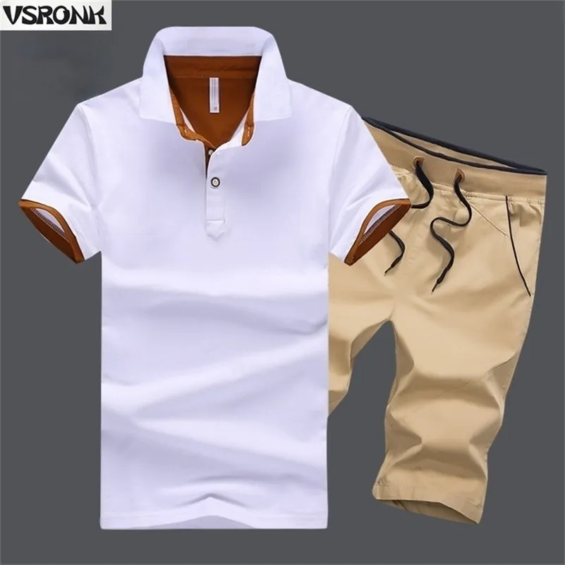 Летняя бренд мужски спортивные наборы 2 -й штук повседневной мужчина с коротким рубашкой для рубашки с рубашкой.