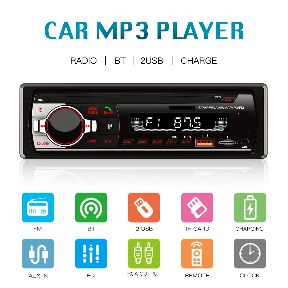 JSD-520 CAR DVD 2DIN CAR STEREO BLUETOOTH FM HANDSFREE MP3プレーヤーサブウーファーAutoradio 2 USB Radio Big Power