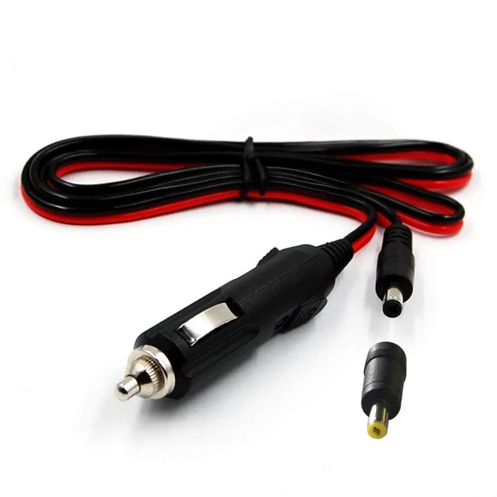 12-24V 4FT Car charger Cigarette Lighter Male Plug to DC 5.5mm x 2.1mm / 4.0mm x1.7mm Connector Cord for Portable DVD Player,Car,Truck