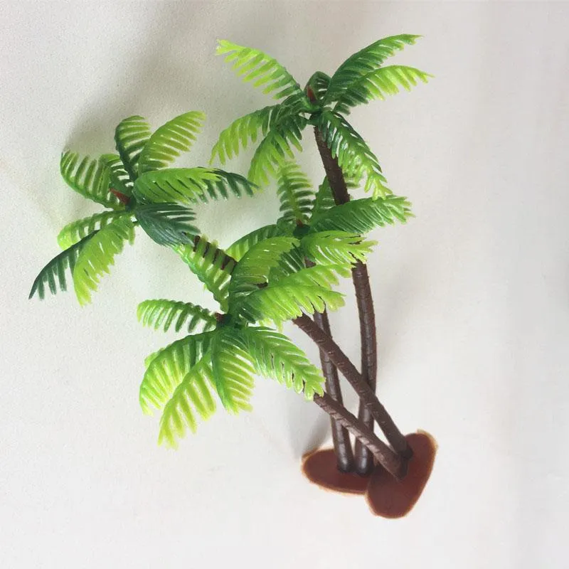 5xPlastic Coconut Palm Tree Plant Bonsai Craft Micro Landscape Aquarium Decor 