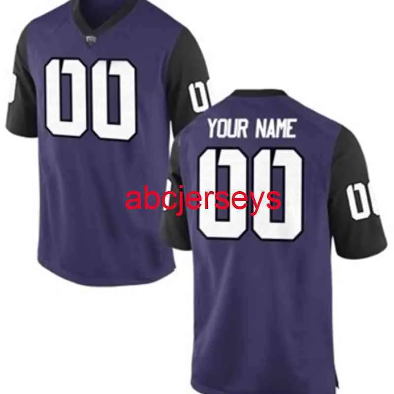 Mit Custom Stitched TCU Horned Frogs Jersey Add any name number Men Women Youth Football Jersey XS-6XL