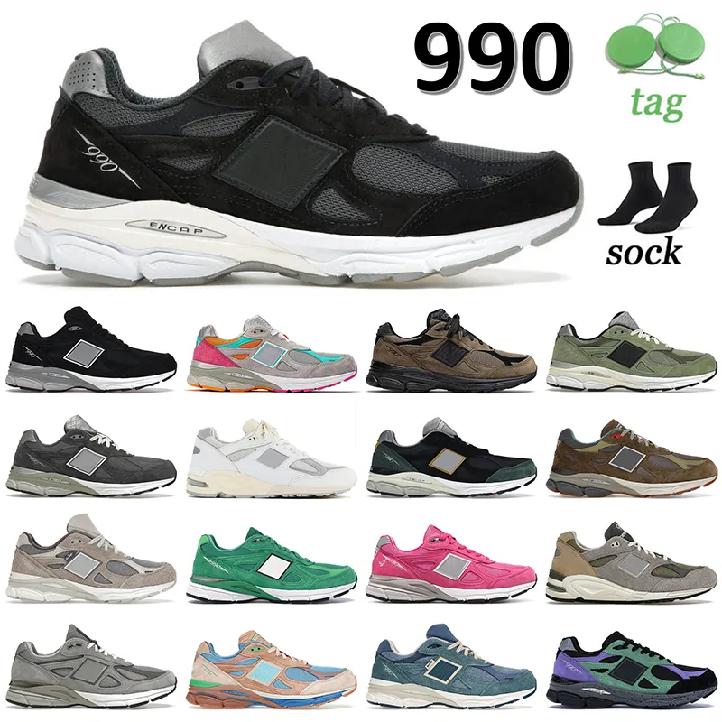 Mens Women 990v3 OG Running Shoes Designer 990 V3 Kith Genesis Black