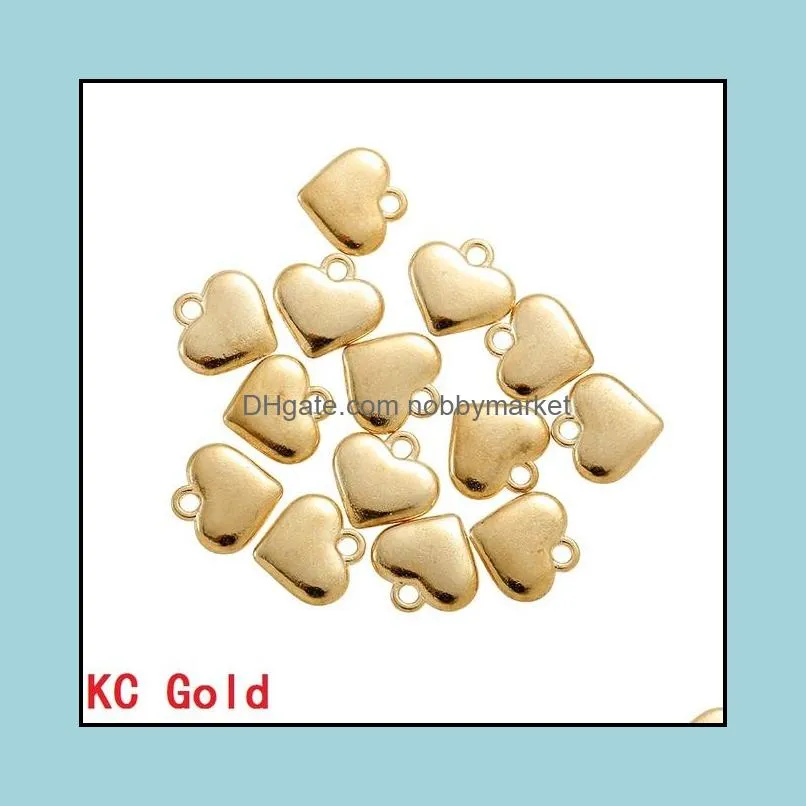 30pcs Gold color Hearts Charms Necklace Pendant Bracelet Jewelry Making Handmade Crafts diy Supplies 11*12mm A21