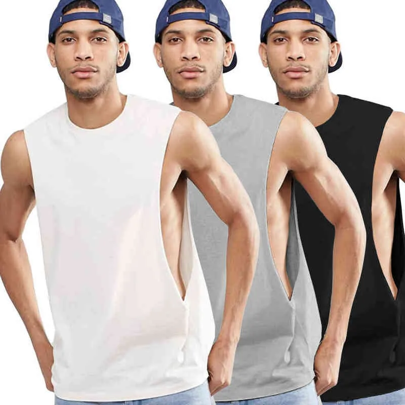 Sleeveless t-shirt with extreme dropped armhole cheap