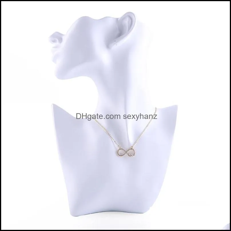 925 Sterling Silver Cubic Zirconia Infinity Love Necklace Gold Silve Plated Heart Pendant Necklace For Women High Quality Wedding